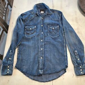 Wrangler long sleeve jean shirt.